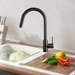 Gooseneck Gunmetal Grey 360° Swivel Pull Out Kitchen Sink Mixer Tap Solid Brass Gooseneck Gunmetal Grey 360° Swivel Pull Out Kitchen Sink Mixer Tap Solid Brass